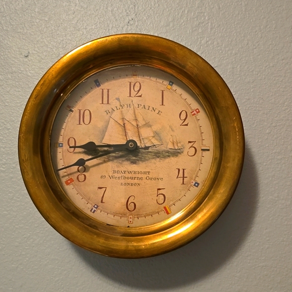 Timeworks genuine Ralph Paine vintage brass clock - Picture 9 of 10